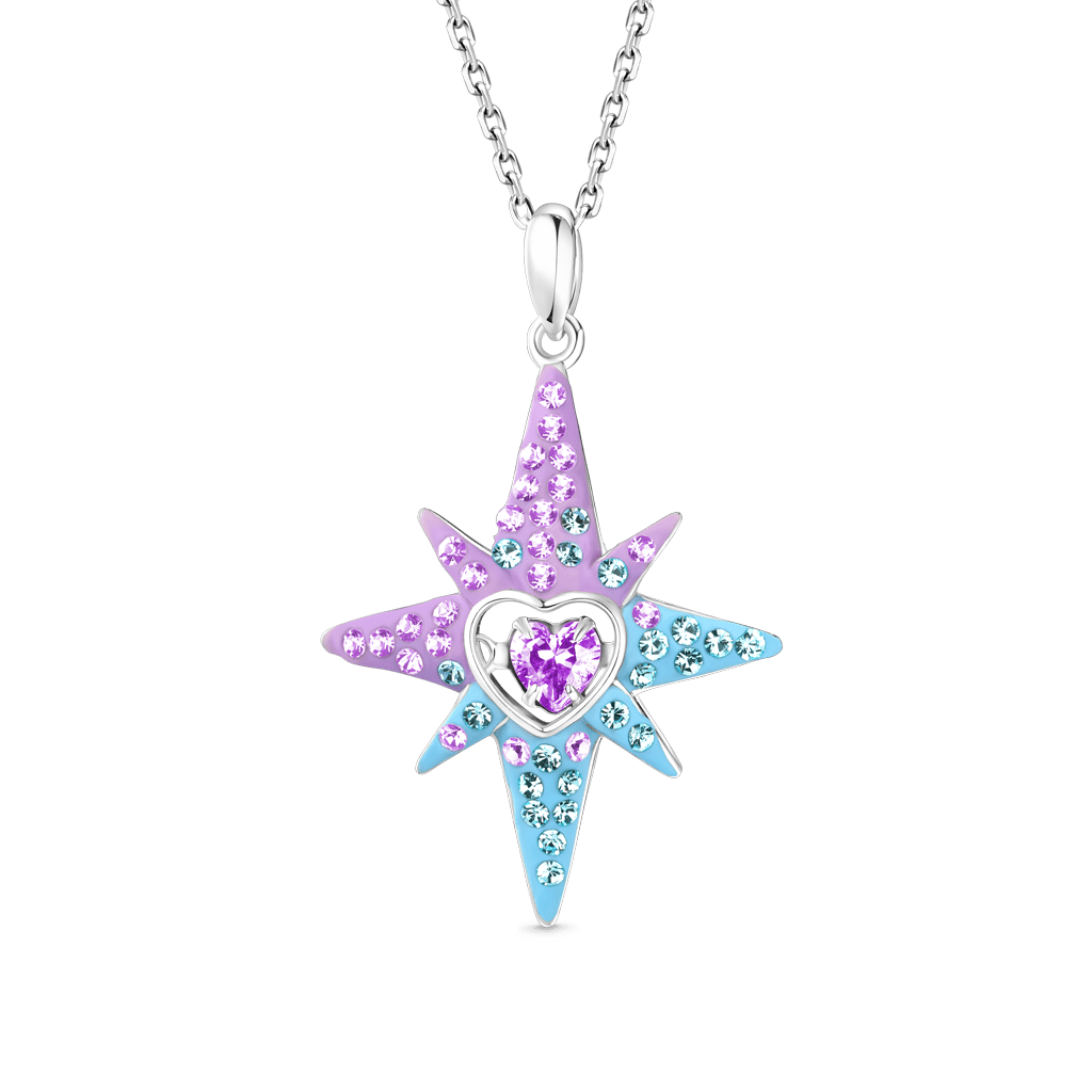 Gnoce Dancing Heart Eight-Pointed Star Necklace_3