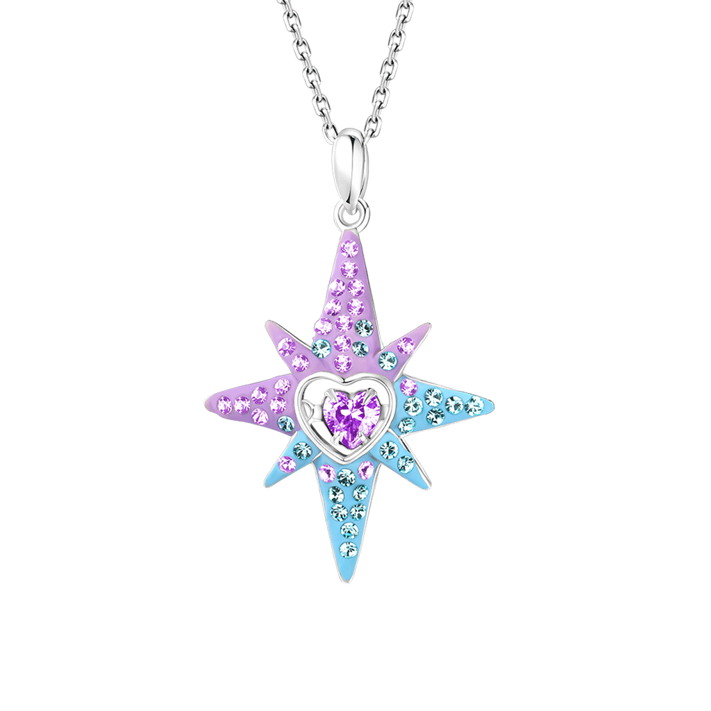 Gnoce Dancing Heart Eight-Pointed Star Necklace_1