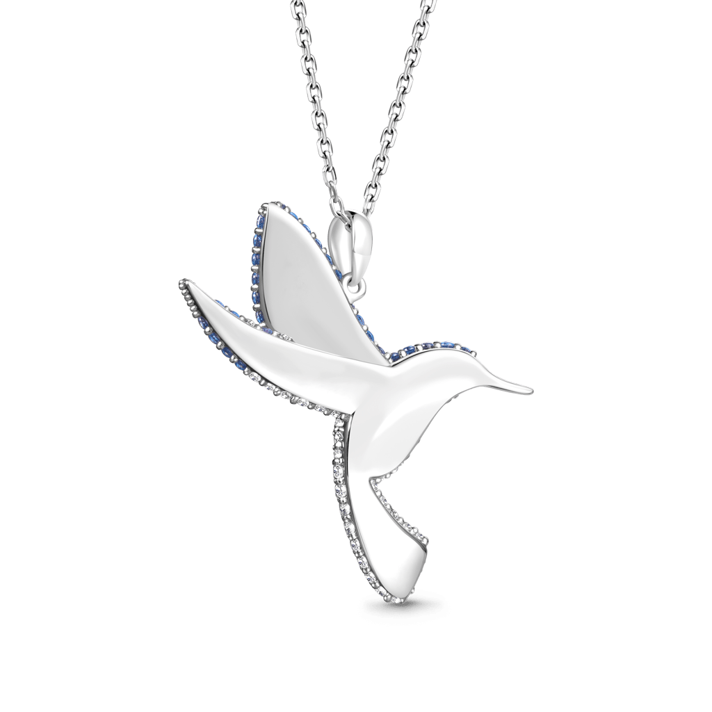 Gnoce Sparkling Hummingbird Pavé Pendant Necklace_4
