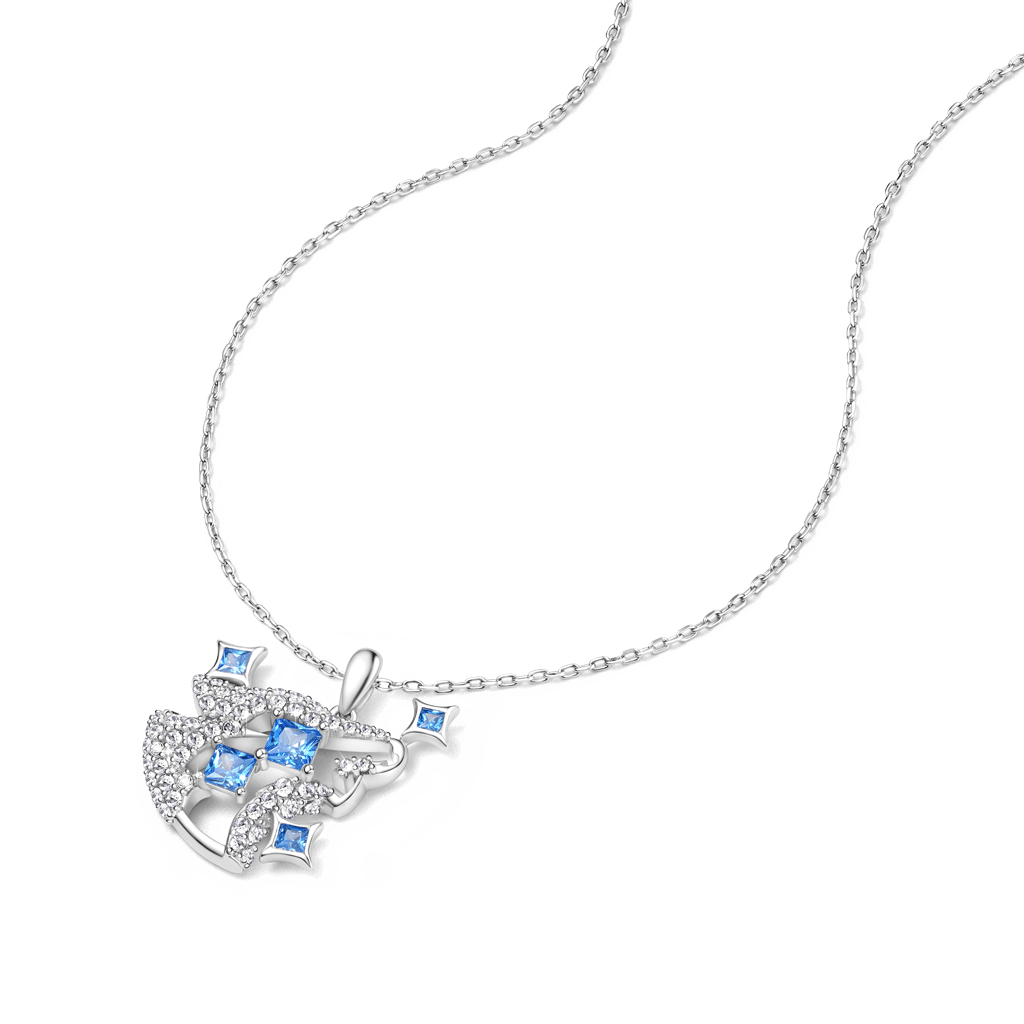 Gnoce Howling Wolf Pave Pendant Necklace_4