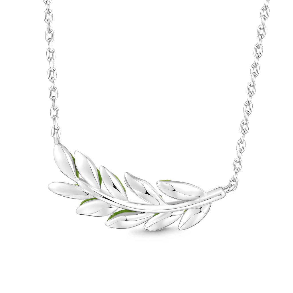 Gnoce Olive Leaf Pendant Necklace_2