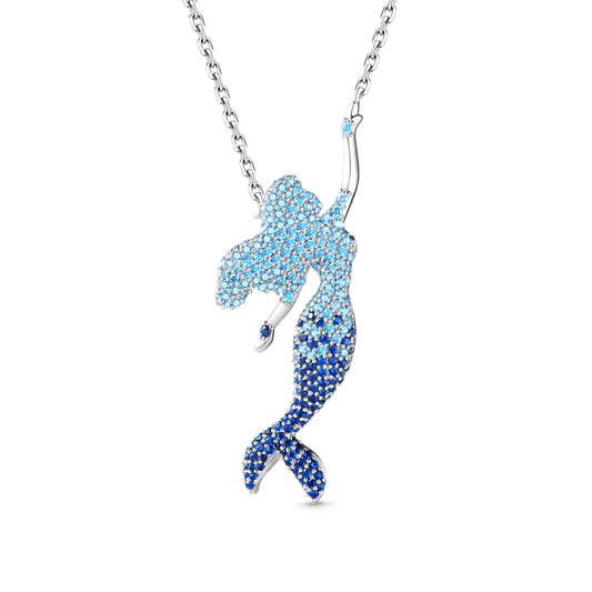 Gnoce Blue Mermaid Pendant Necklace_1