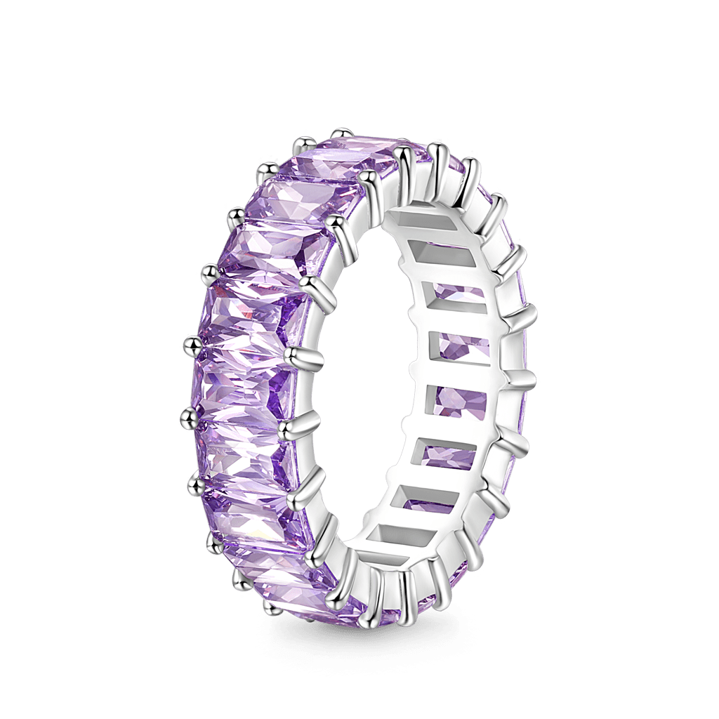 Gnoce Amethyst  Baguette Cut Eternity Band Ring_4