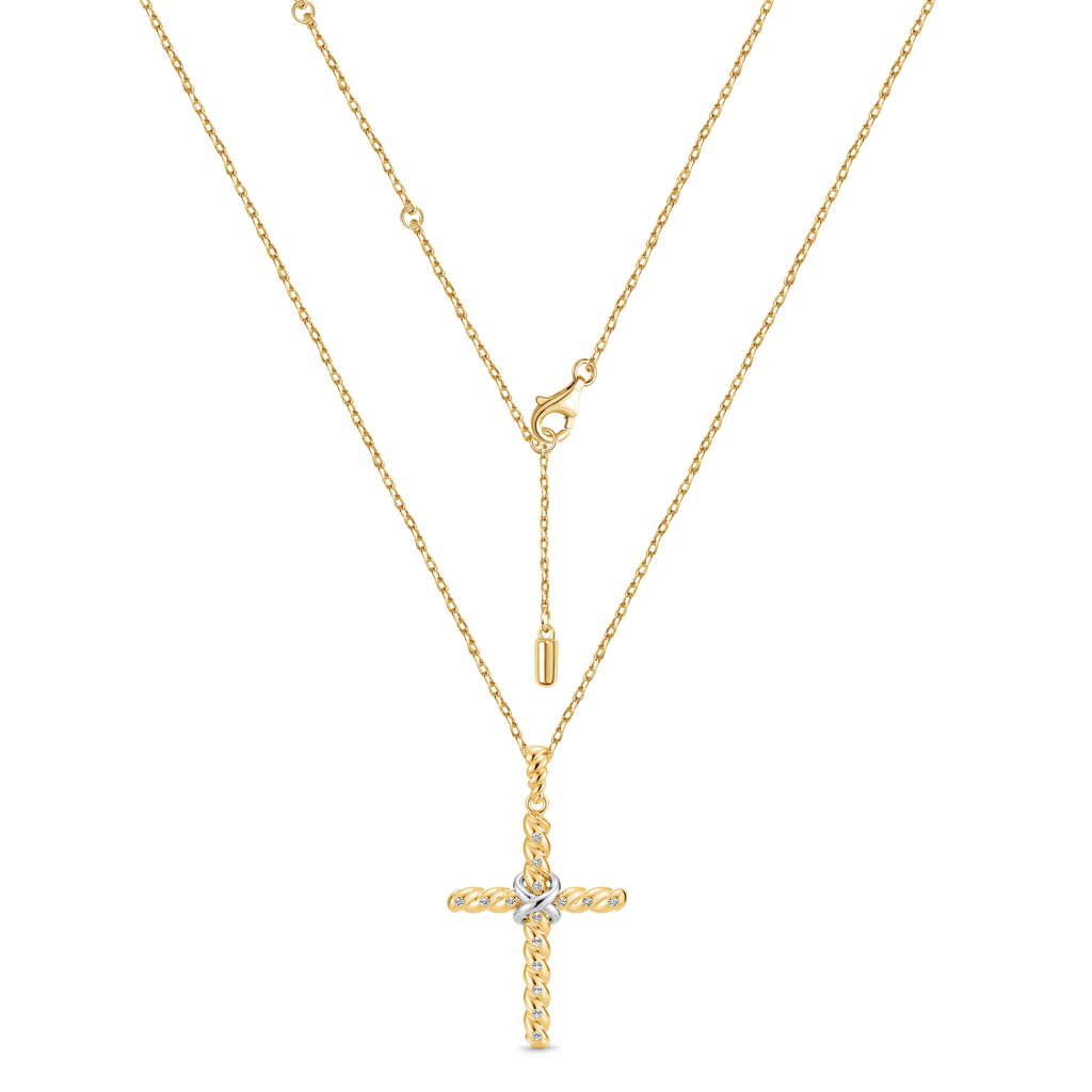 Gnoce Twisted Rope Cross Pendant Necklace_2