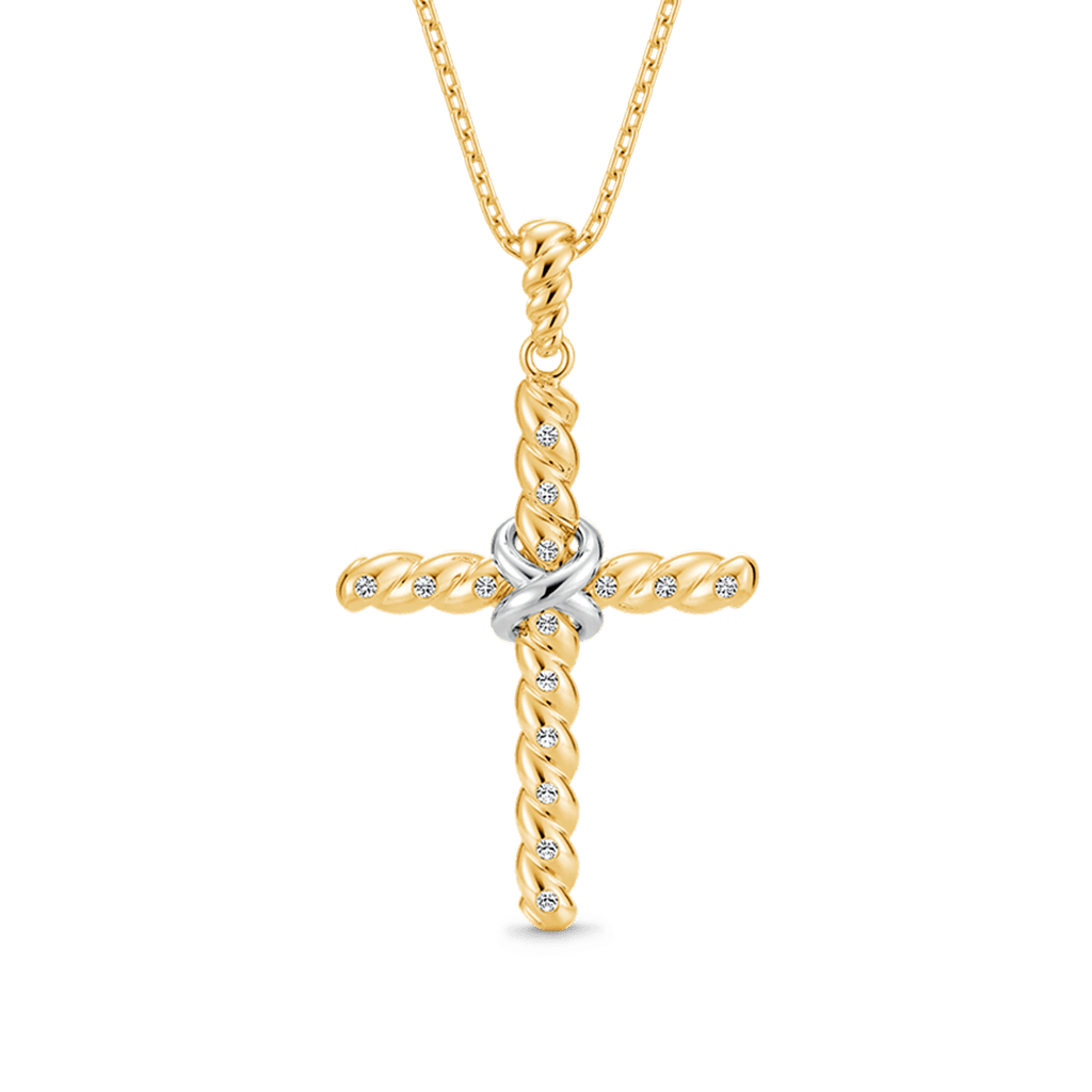 Gnoce Twisted Rope Cross Pendant Necklace_1