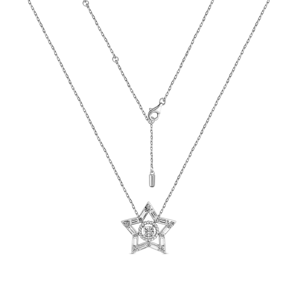 Gnoce Shiny Five-pointed Star Necklace_2