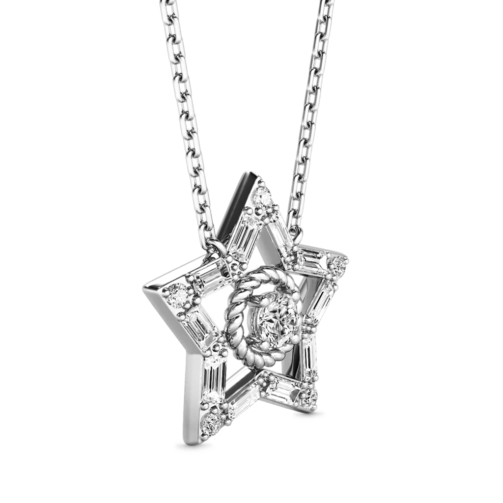 Gnoce Shiny Five-pointed Star Necklace_4