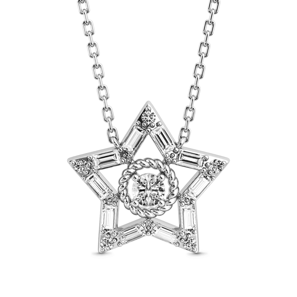 Gnoce Shiny Five-pointed Star Necklace_1