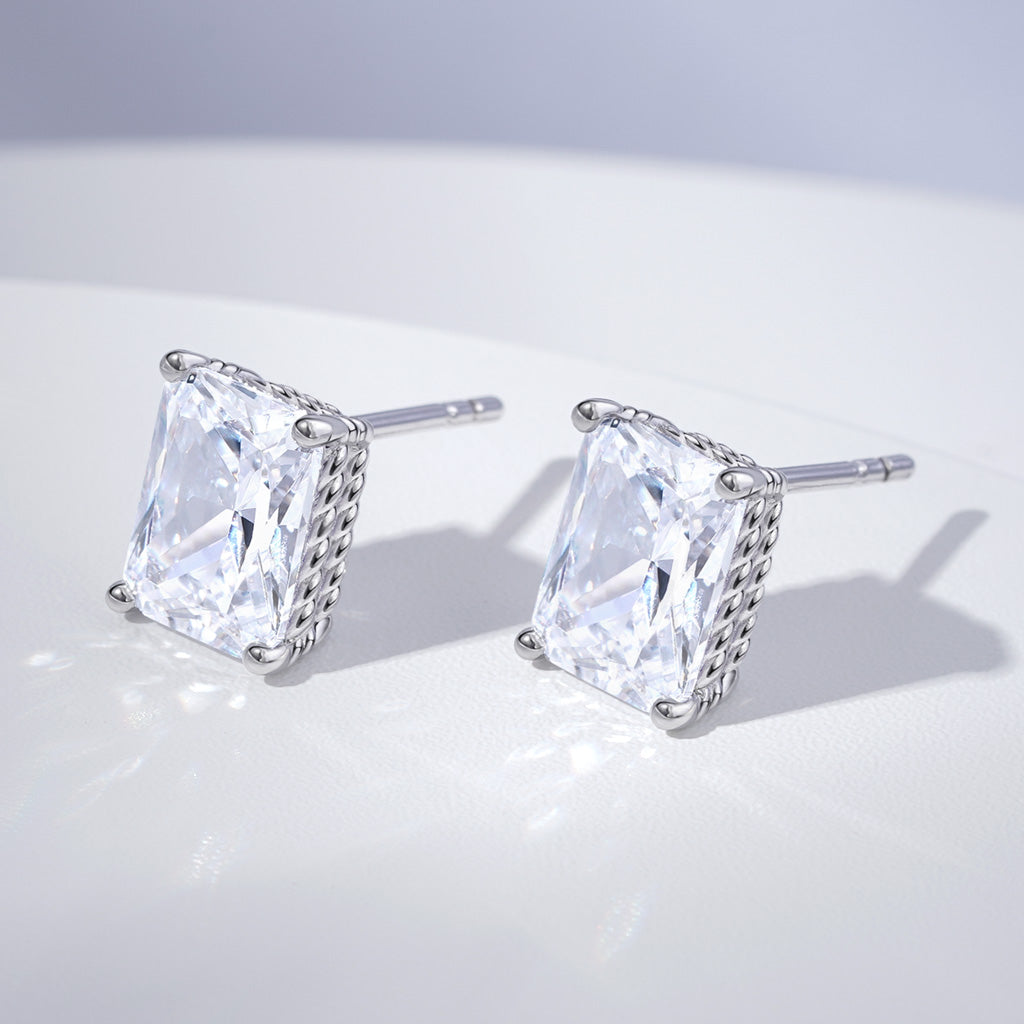 Gnoce Radiant Cut Twisted Rope Studs Earrings_3