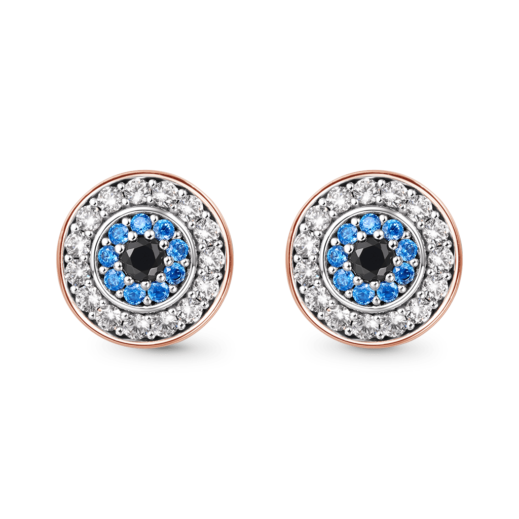 Gnoce Sparkle Devil's Eye Paved Stud Earrings_1