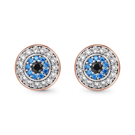 Gnoce Sparkle Devil's Eye Paved Stud Earrings_1