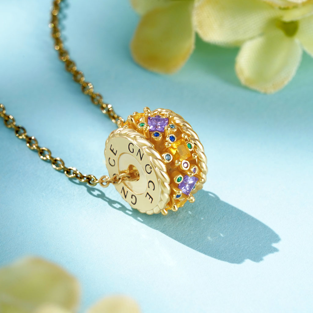 Gnoce "Sunny Day" Drum Pendant Necklace_3