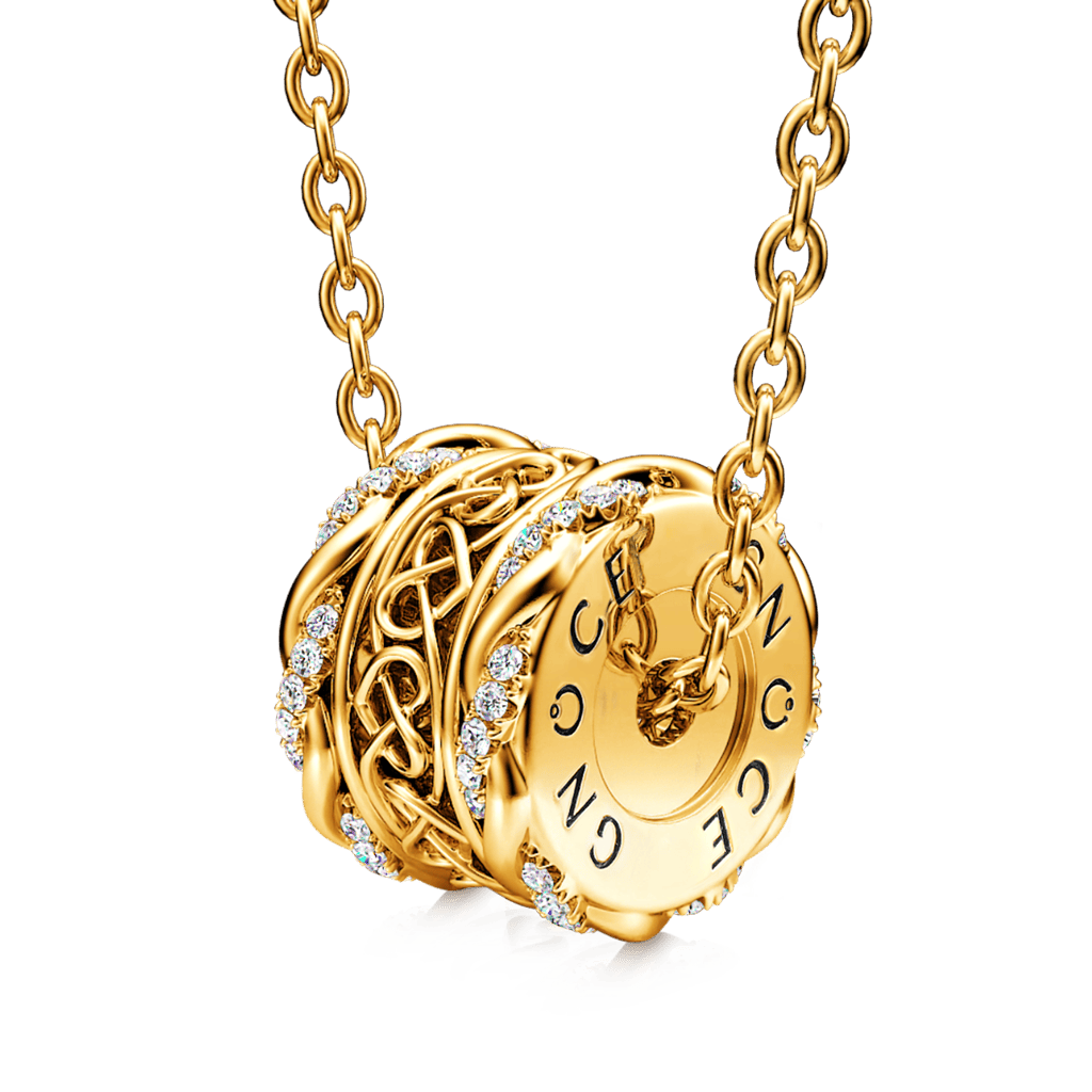 Gnoce Romantic Heart to Heart Infinity Drum Pendant Necklace_1