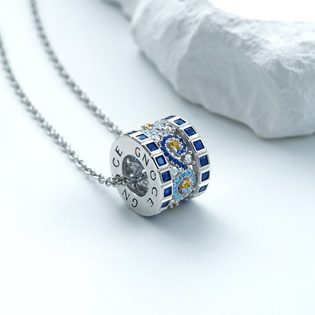Gnoce Starry Night Drum Pendant Necklace_3