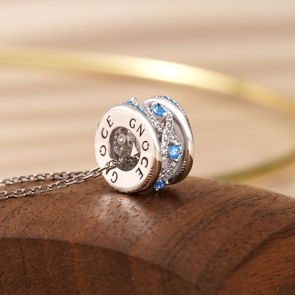 Gnoce Paved Intertwined Drum Pendant Necklace_3