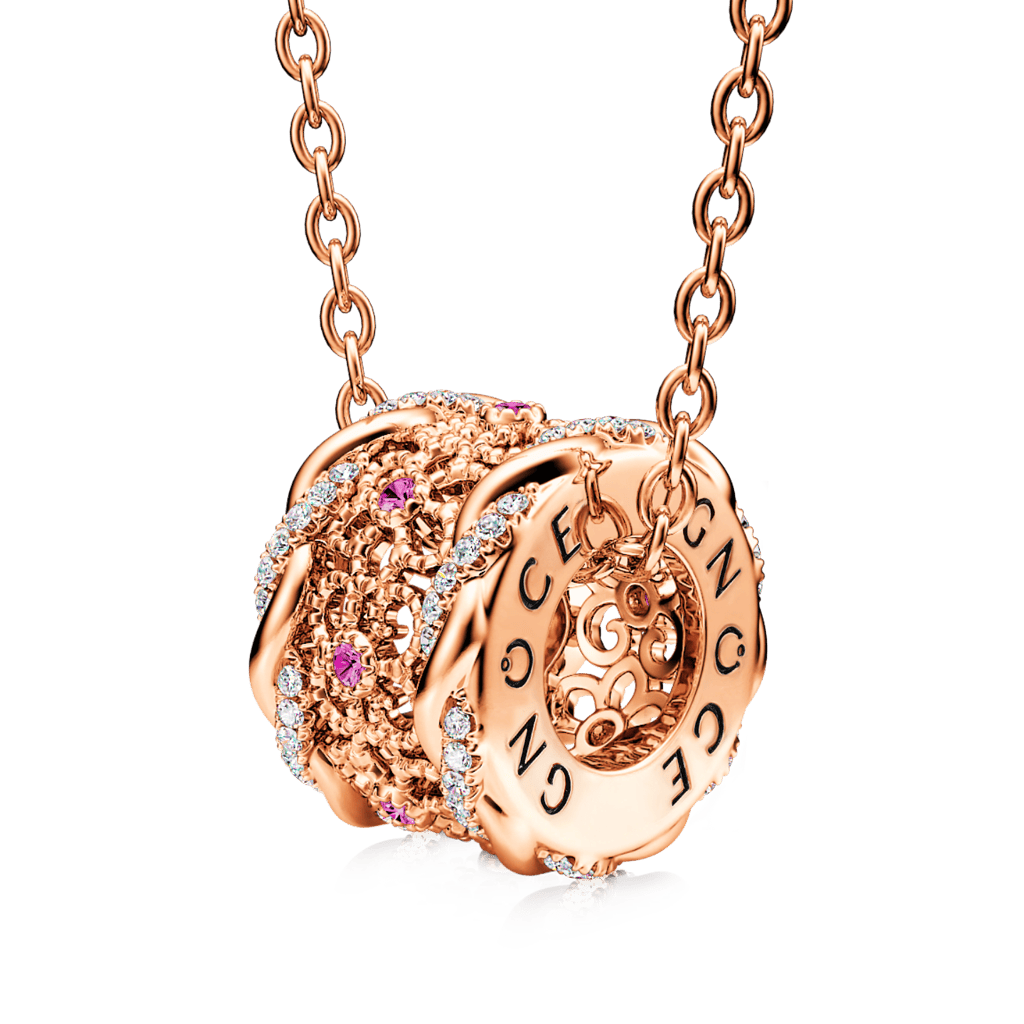 Gnoce Flower Vintage Infinity Drum Pendant Necklace_1