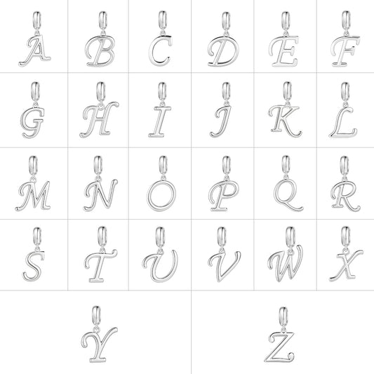 Gnoce "Destined Letter" 925 Sterling Silver Dangling Charm Bead Great for Bracelet or Necklace_4