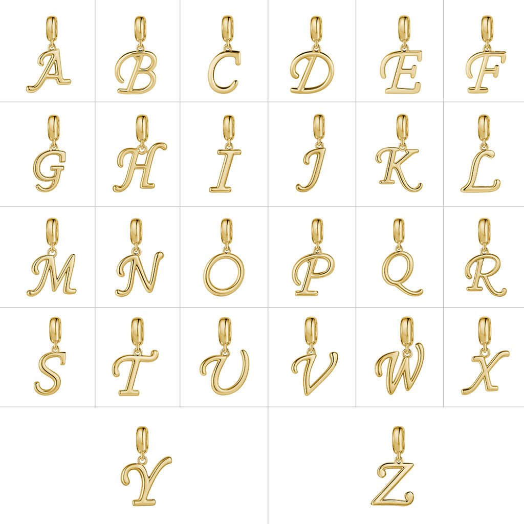 Gnoce 18k Gold Plated "Destined Letter" Personalized Initial Letter Charm_5