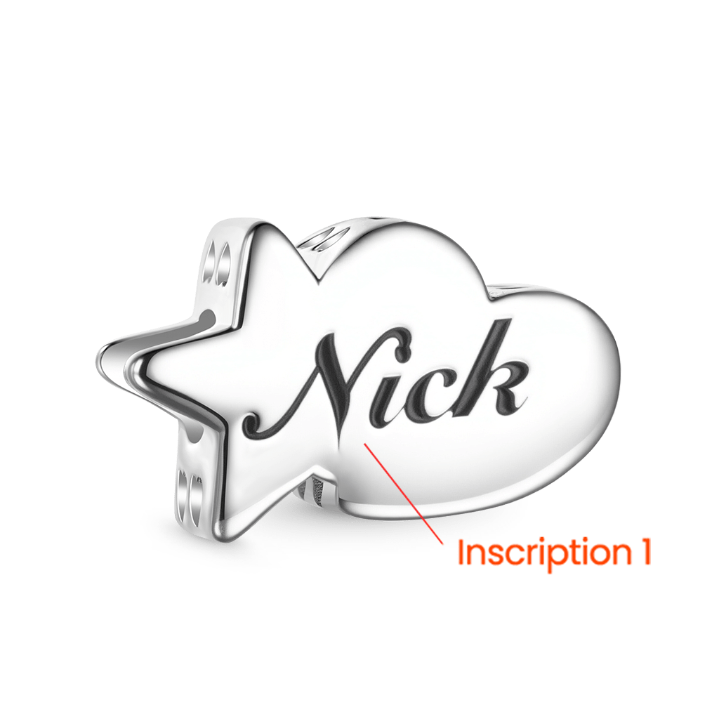 Gnoce Engravable Lucky Star & Heart Charm_2