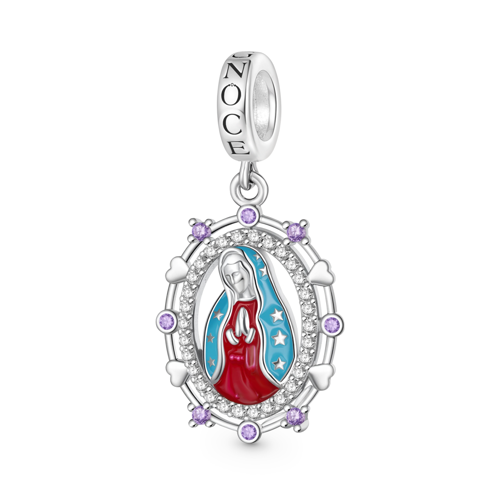 Gnoce Religious Virgin Mary Birthstone Pendant Dangle Charm_2