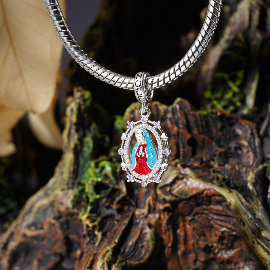 Gnoce Religious Virgin Mary Birthstone Pendant Dangle Charm_4