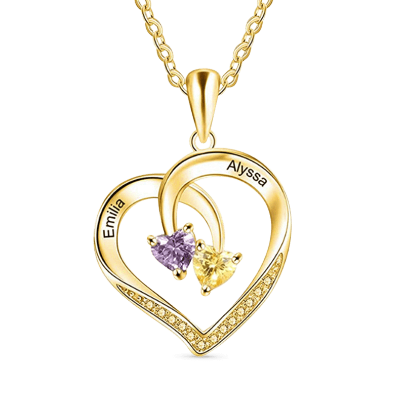 Gnoce Smart Heart Engravable Birthstone Necklace_4