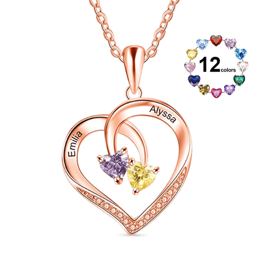 Gnoce Smart Heart Engravable Birthstone Necklace_1