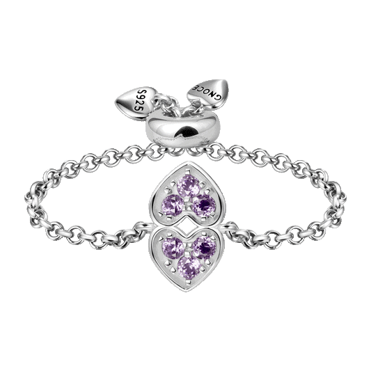 Gnoce Adjustable Chain Initial Love Ring_1