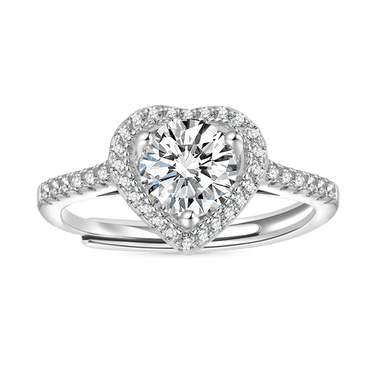 Gnoce Brilliant Hearts 1Ct Heart Cut VVS Moissanite Halo Engagement Ring_1