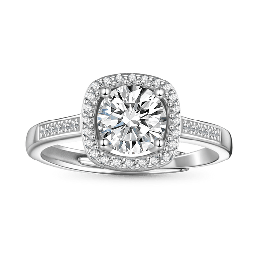 Gnoce Classic Cushion Halo 925S & VVS Moissanite Engagement Ring_1