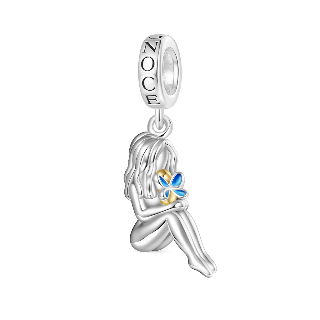 Gnoce Mother Holding a Butterfly Baby Memorial Love Pendant Dangle Charm_1