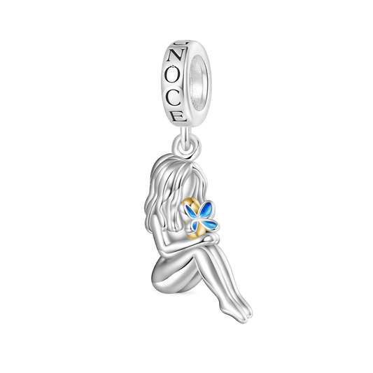 Gnoce Mother Holding a Butterfly Baby Memorial Love Pendant Dangle Charm_1