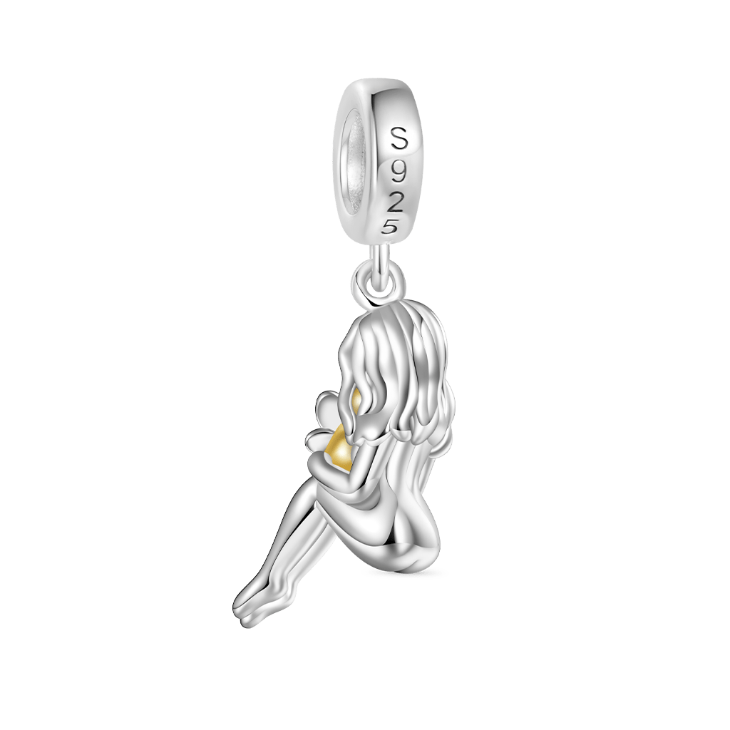 Gnoce Mother Holding a Butterfly Baby Memorial Love Pendant Dangle Charm_2