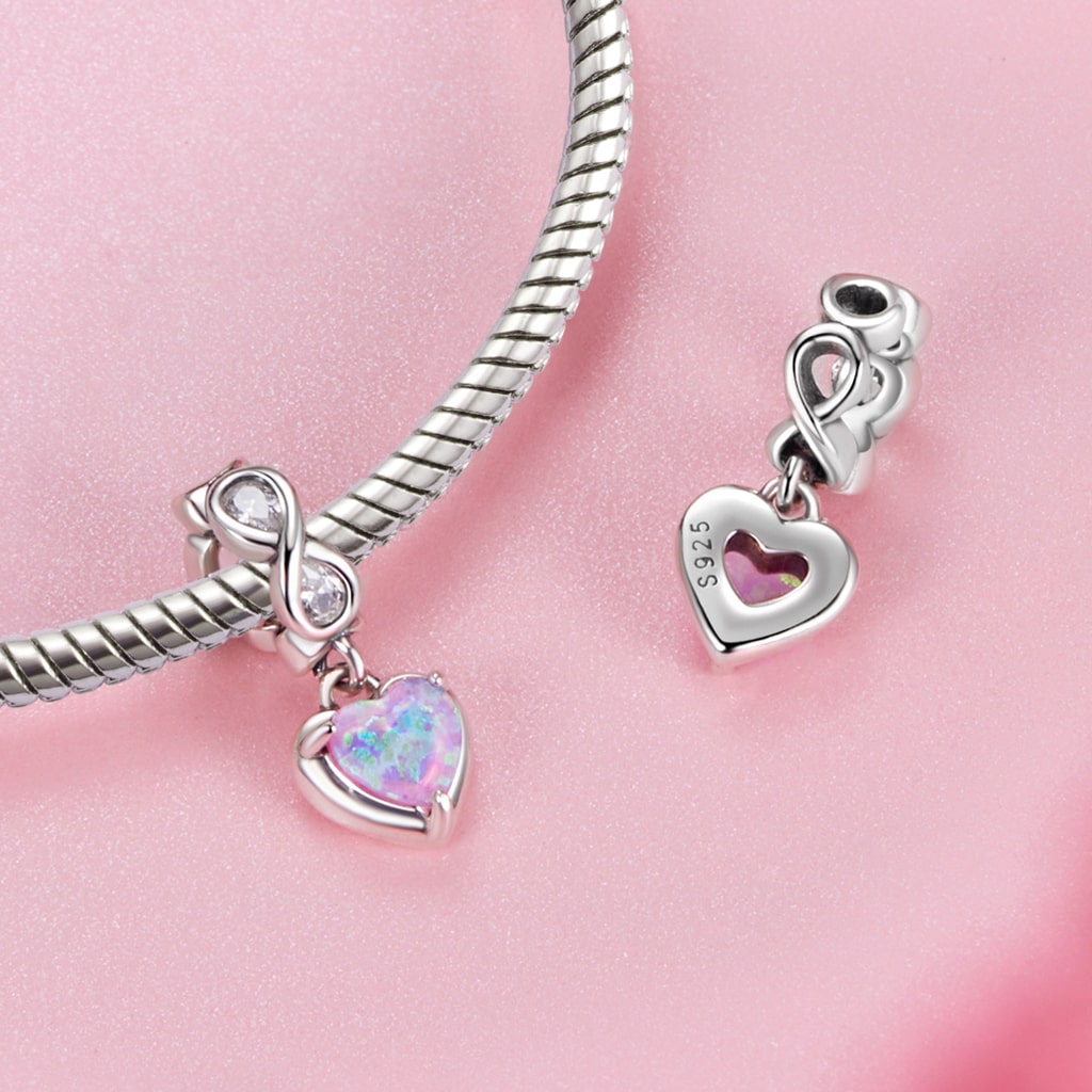 Gnoce Heart of Eternity Opal Pendant Dangle Charm_2