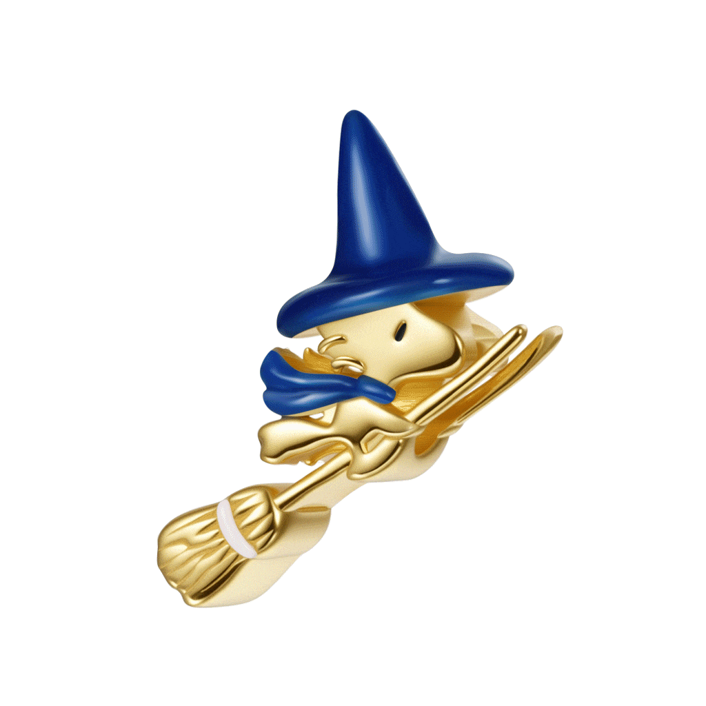 Gnoce Peanuts Woodstock Flying on Broom Glow-in-the-Dark Charm_1