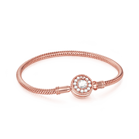 Gnoce "Love At First Sight" 925 Sterling Silver Basic Bracelet With Gnoce Logo 18k Rose Gold Plated_1