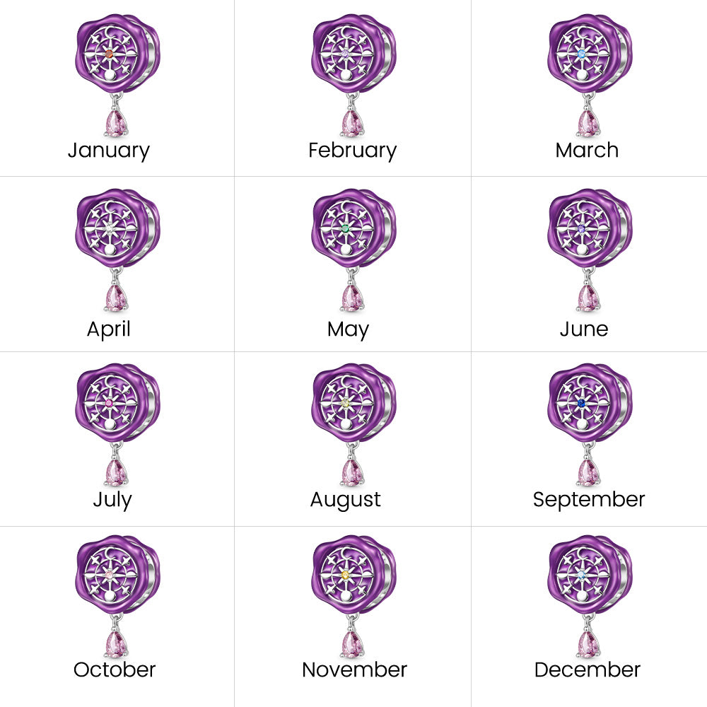 Gnoce Beautesque Cosmic Compass Teardrop Engravable Charm_4