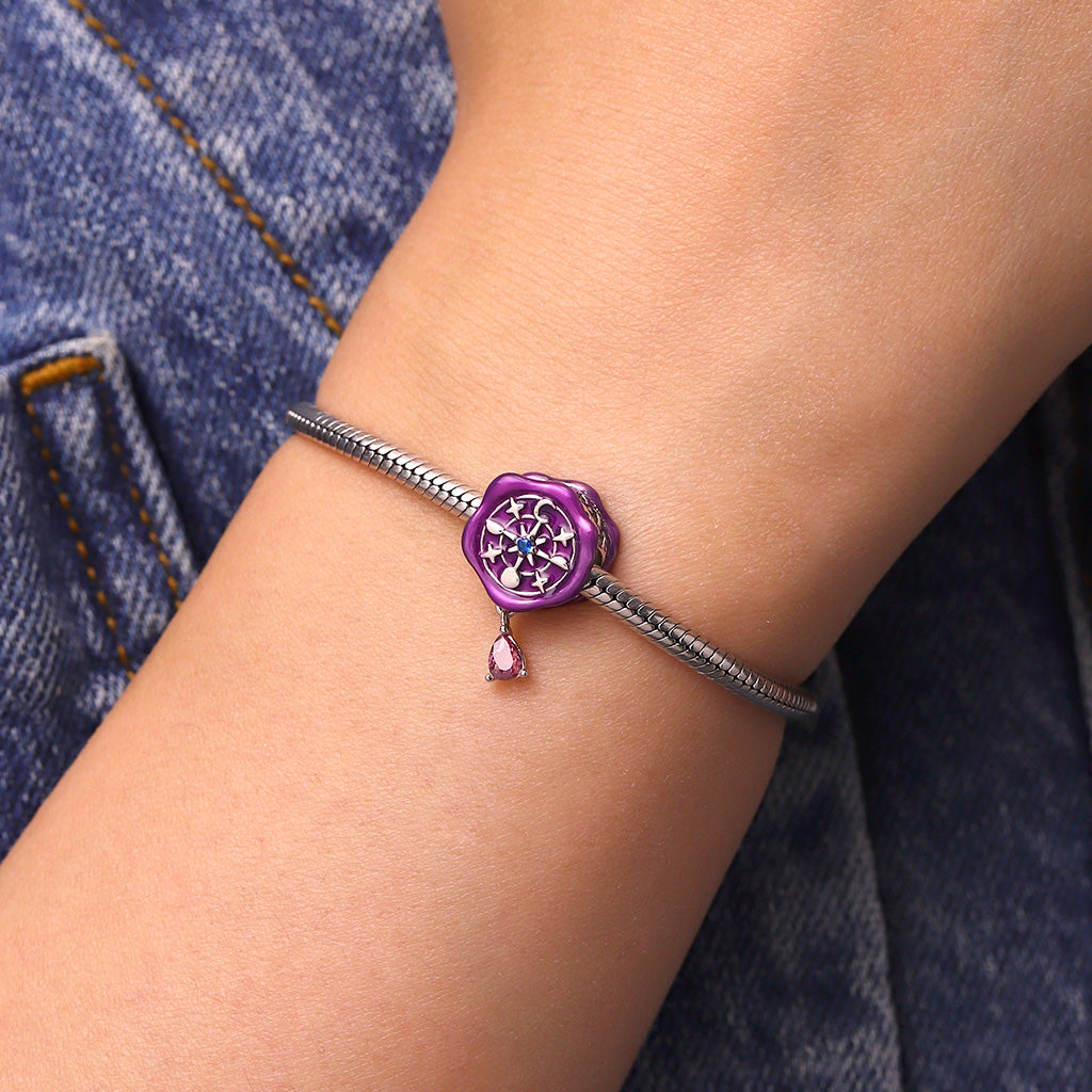 Gnoce Beautesque Cosmic Compass Teardrop Engravable Charm_7