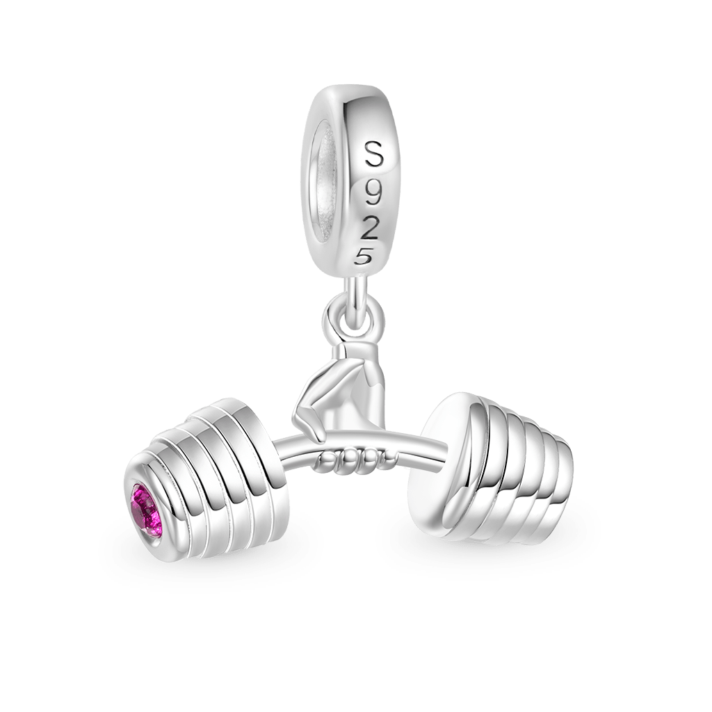 Gnoce Fitness Enthusiast Holding Dumbbell Pendant Dangle Charm_2