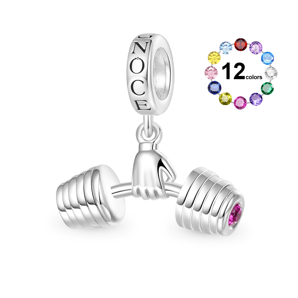 Gnoce Fitness Enthusiast Holding Dumbbell Pendant Dangle Charm_1
