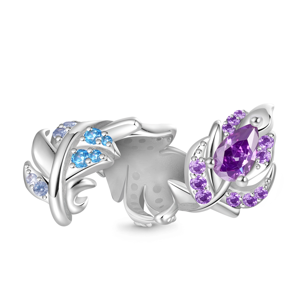 Gnoce Gradient Feather Inlaid Gemstones Charm_2