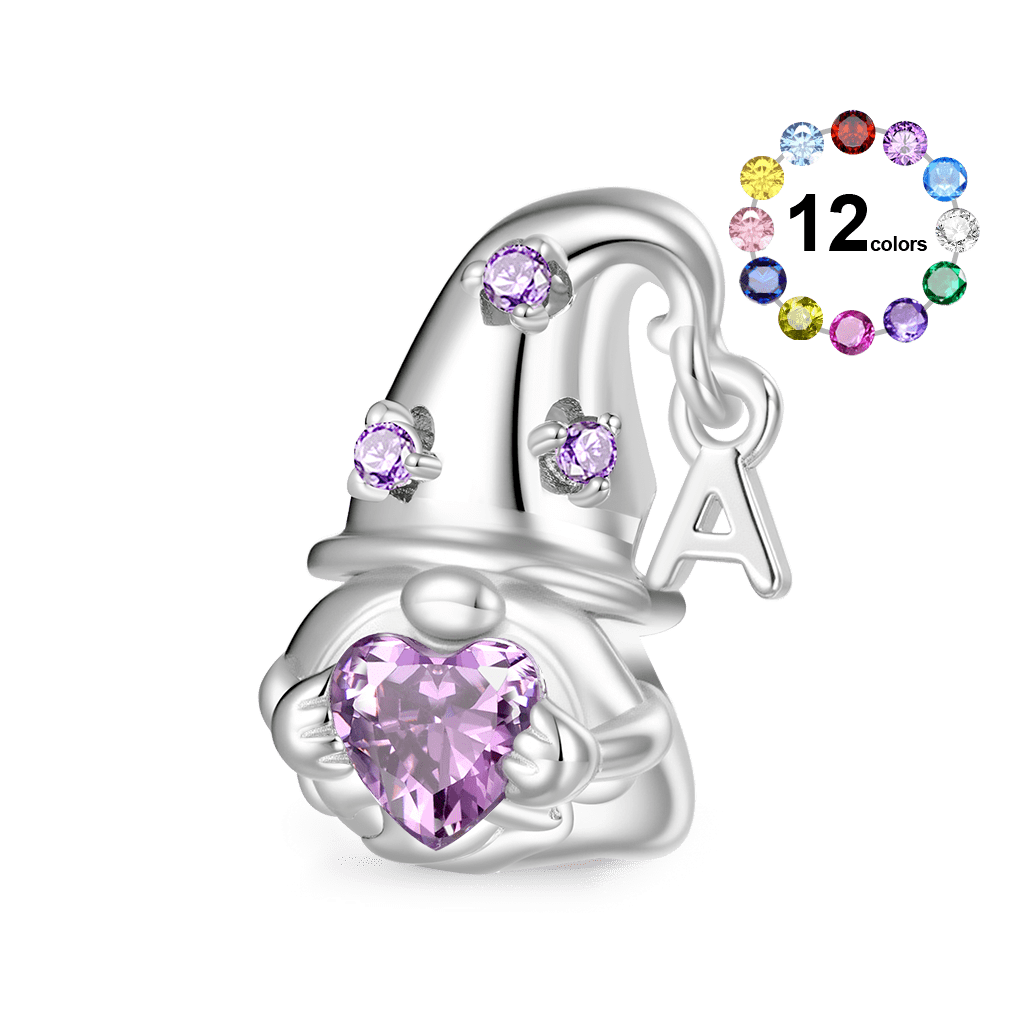 Gnoce Sweet Gnome Embraces Birthstone Heart Charm_1