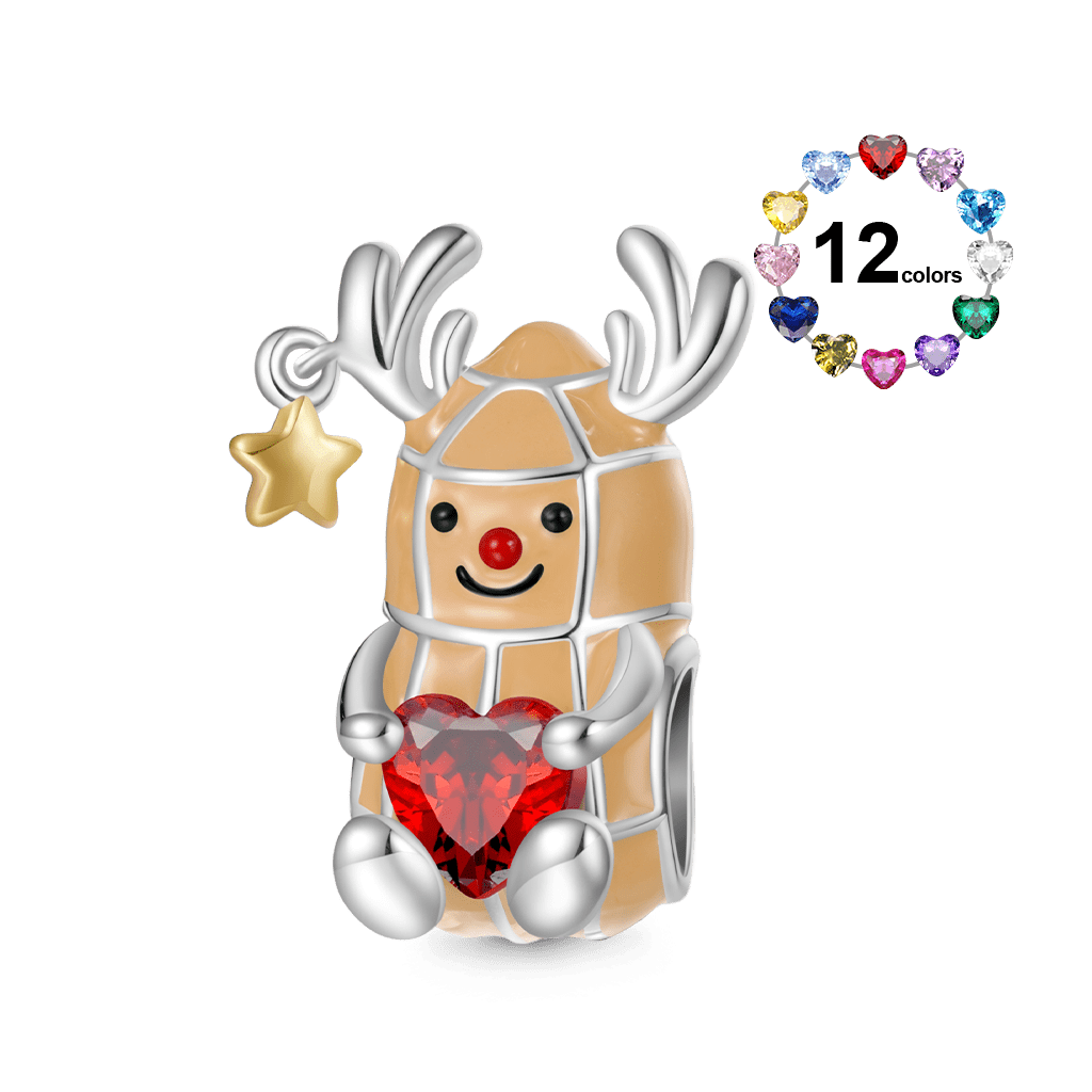 Gnoce Peanut Reindeer Embraces Heart Charm_1