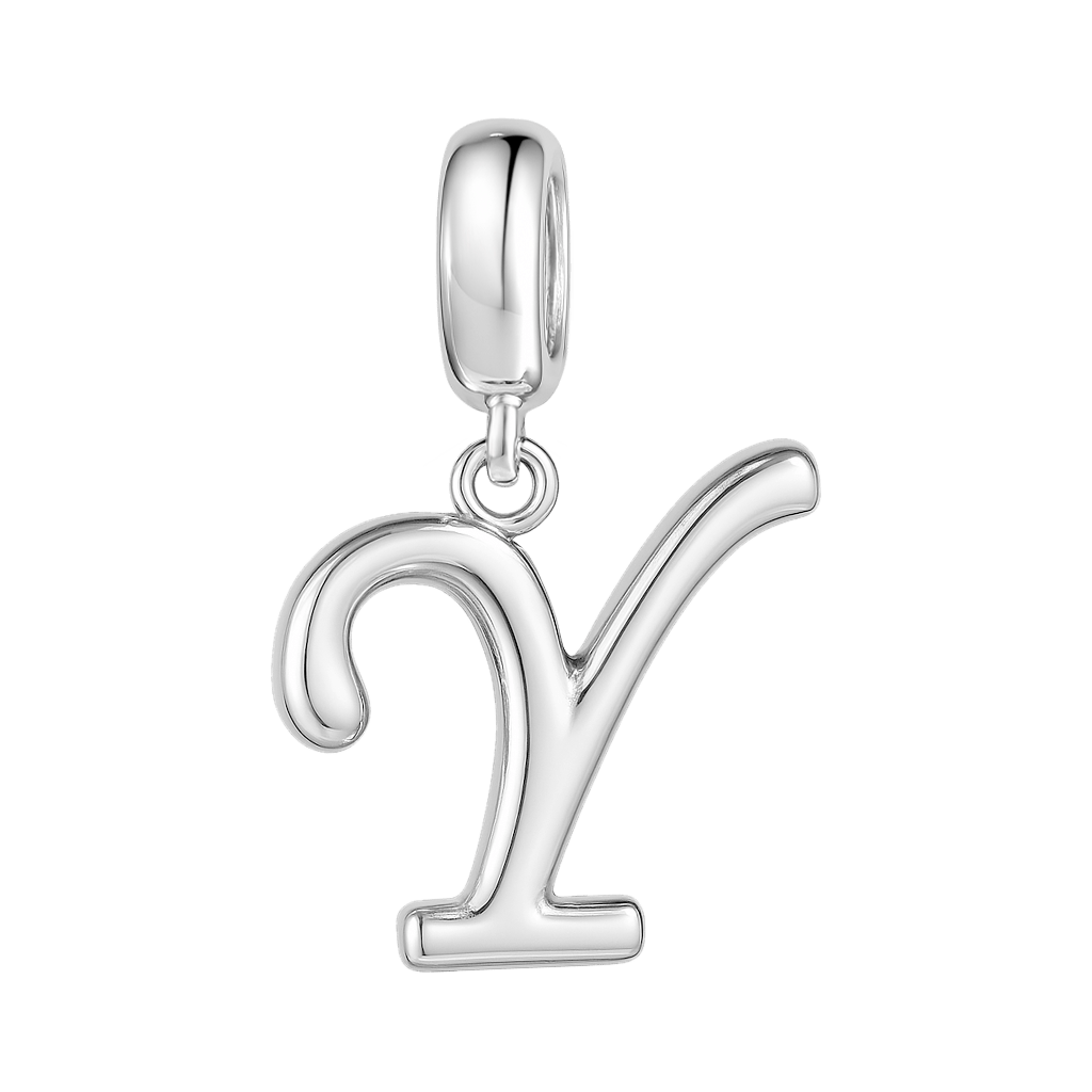 Gnoce "You Can Be Great" Letter Y 925 Sterling Silver Dangling Charm Great for Bracelet, Choker, Necklace_1