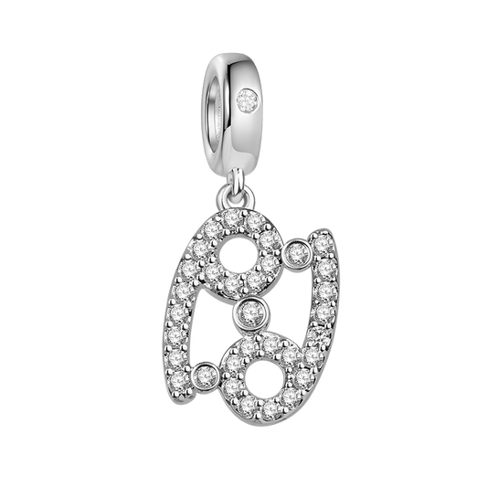 Gnoce "Enjoy the Shines" S925 Sterling Silver Cancer Charm Zodiac Sign Pendant With Cz For Bracelet_1
