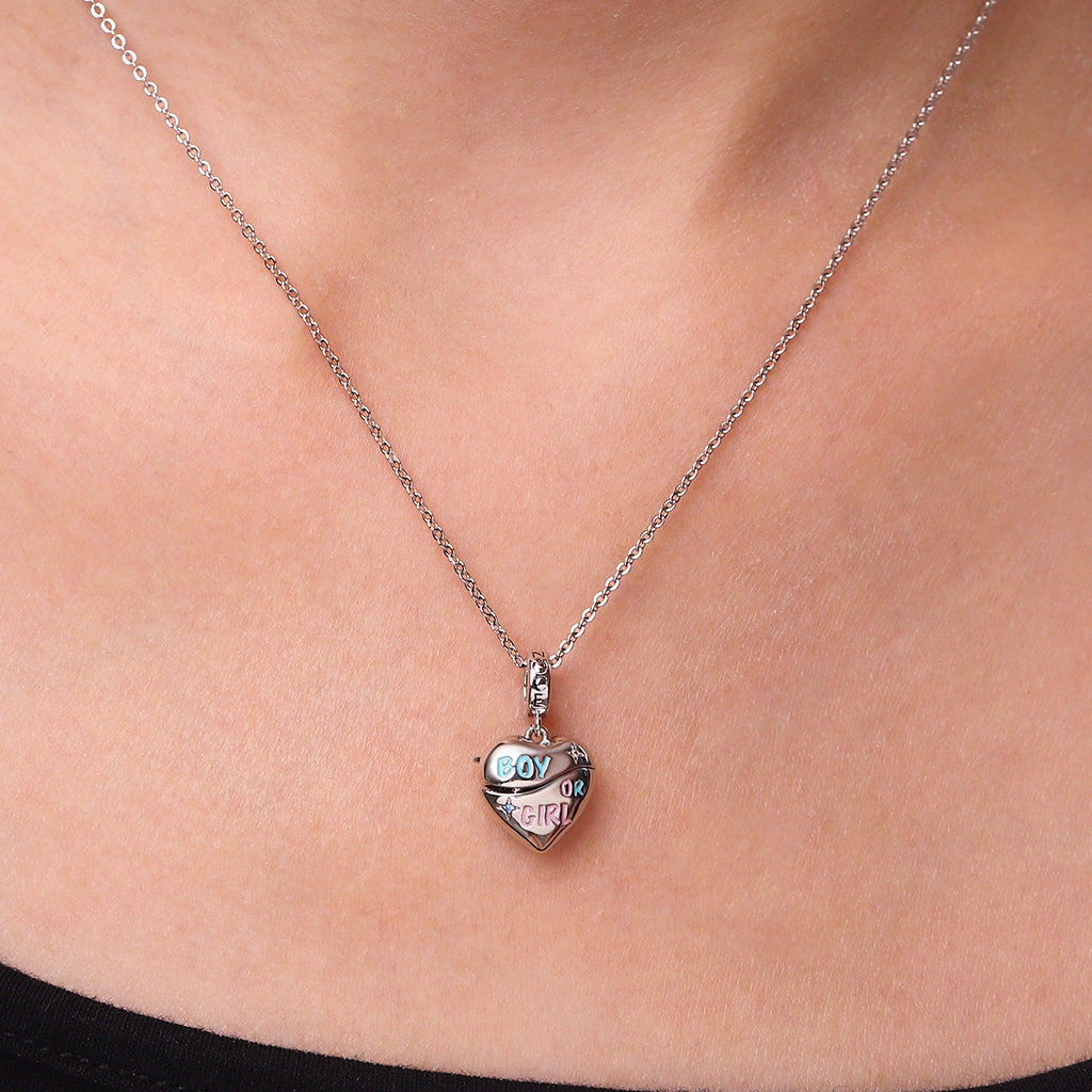 Gnoce Engravable Gender Reveal Birthstone Pendant Dangle Charm_5