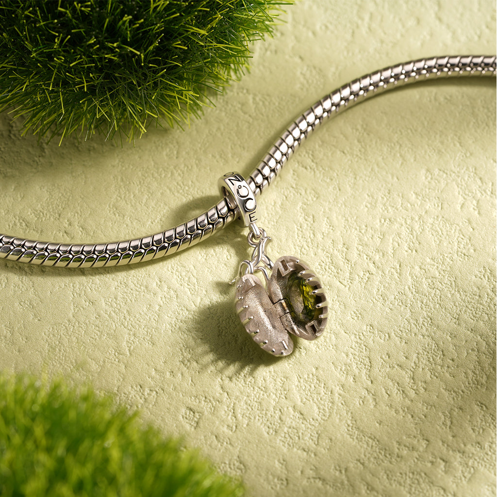 Gnoce Openable Venus flytrap Birthstone Pendant Dangle Charm_5