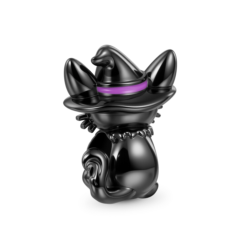 Gnoce Halloween Black Cat Wizard Embrace Pumpkin Charm_2