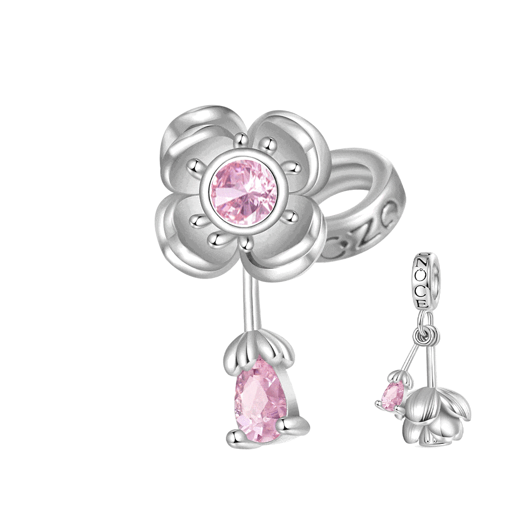 Gnoce Openable Blooming Cherry Blossom Pendant Dangle Charm_1