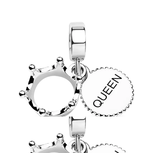 Gnoce Three Tone Queen & Regal Crown Pendant Dangle Charm_1